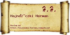 Hajnáczki Herman névjegykártya